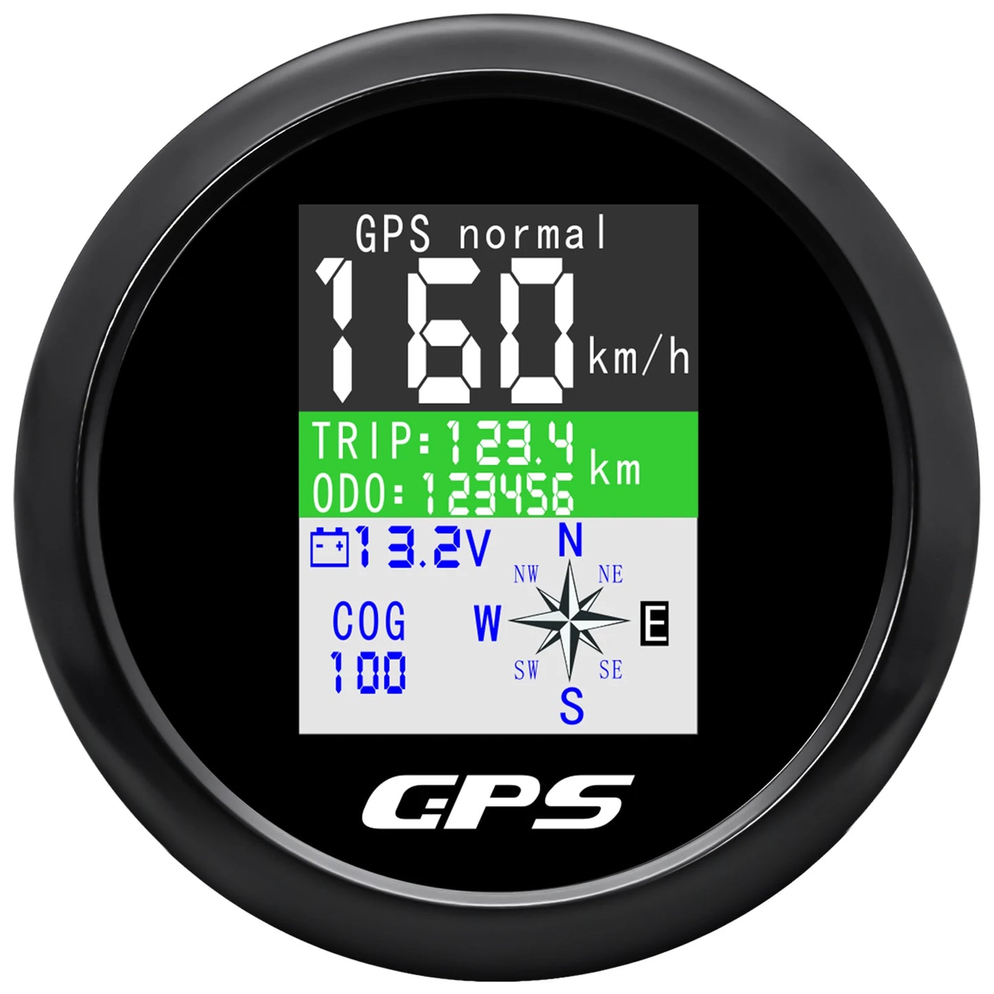 85mm Digital TFT Screen GPS Speedometer Odometer Voltage Car Gauge With GPS Antenna Waterproof Meter for 12V24V Boat Car Yacht