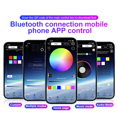 Symphony Car Ambient Light RGBIC Interior LED Strip Acrylic 213Color Neon Streamer Atmosphere Lamp 6/10/14/18/22 in 1 12V By App