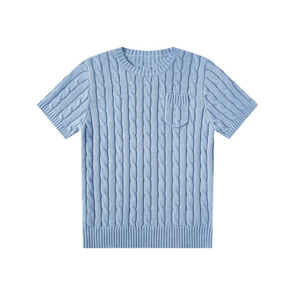 women's t-shirts and polos old money style Classic round neck Women's shirt embroidered chest pocket knitted short sleeved shirt