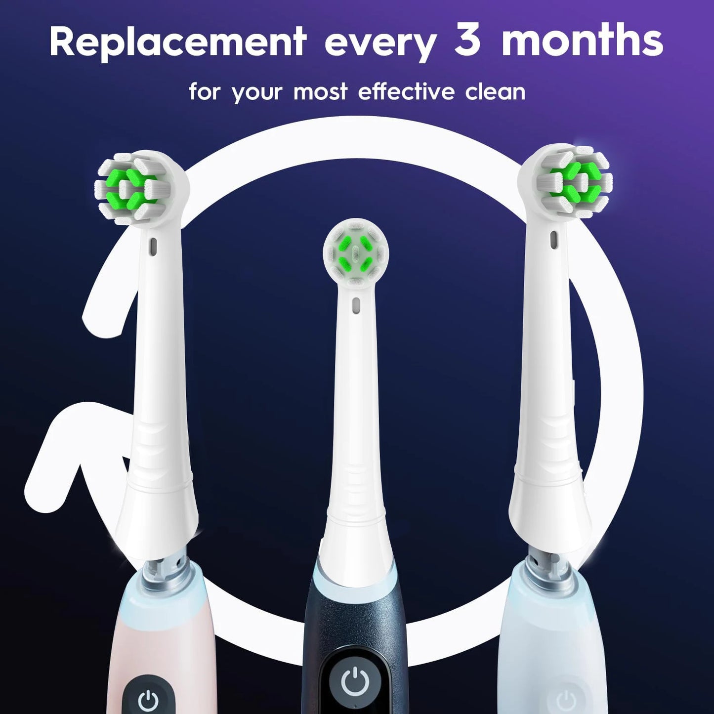 4/8/12/16pcs Replacement Brush Heads Compatible with Oral B iO 2/3/4/5/6/7/8/9/10 Electric Toothbrush Heads