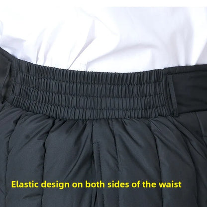 plus Size Dad Winter Cotton Pants High Waist Thickened Deep Crotch Elderly Warm Loose Elastic Waist Business Casual Style