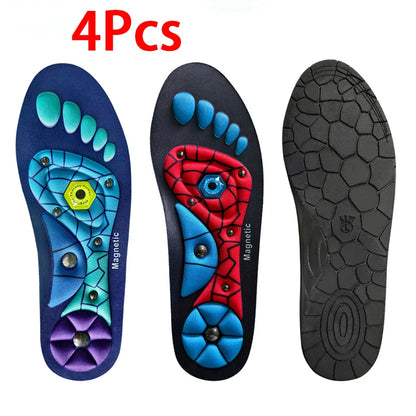 Plantar Acupoint Massage Insoles Men Women Magnetic Therapy Massage Insole Arch Support Orthopedic Shoe Pads 2Pcs/4Pcs