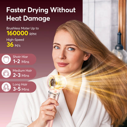 5 in 1 Hot Air Styler Wrap with Travel Bag- 1200W Professional High-Speed Hair Dryer Brush with Auto Wrap Curlers Fast Drying