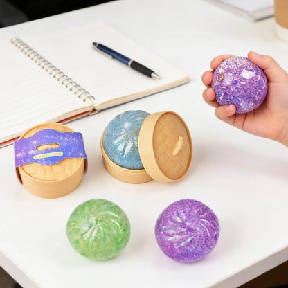 12pcs Small Colorful Dumpling Squishes Stress Balls Fidget Sensory Toys Simulation Food Squishies Bun Squeeze Dough Ball Gifts