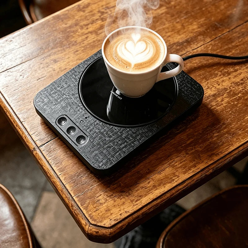 Desktop Coffee Cup Warmer, Three-Level Constant Temperature Heating Coaster, Coffee Cup Warmer, USB Rechargeable Model, Keeps Milk Tea and Coffee Warm, Suitable for Heating Coffee, Tea, Milk, and Various Beverages, a Gift for