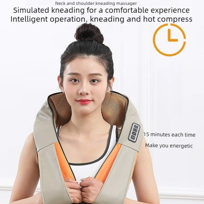 Car And Home Dual-Use Kneading Massage Shawl, Hot Compress Massager For Cervical Spine Massage, Gift Neck And Shoulder Massager