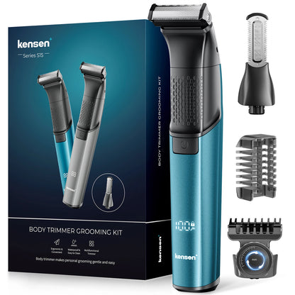 KENSEN S15 Electric Hair Trimmer 2 in 1 Dual-sided Blade Shaver Razor Waterproof Beard Trimmer Body Hair Shaving for Men Barber