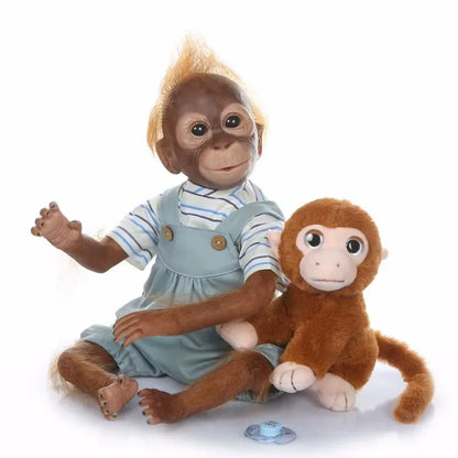 55CM Realistic Monkey Reborn Doll Soft Cloth Body Boy Girl Toddler Companion Playing House Toy Christmas New Year Gift