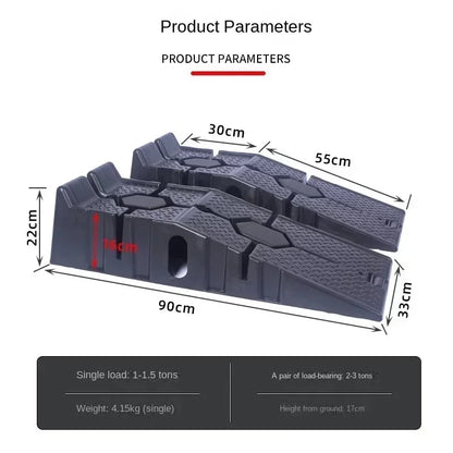 Reliable Black 2500KG Heavy Duty Car Ramps 900mm Long Antiskid Working Ramp Auto Oil Changing Repair Maintenance Jack Lift Tools