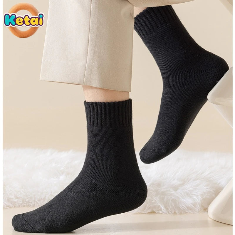 Men Winter Thick Woolen Socks with Added Fleece for Warmth and Protection Men's Long Socks for Winter Mens Socks Designer Socks