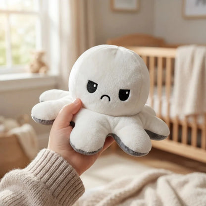 Double-Sided Octopus Plush Toy Purple and Blue Double-Sided Flip Plush Toy with Embroidered Details A Cute Collectible Plush Toy