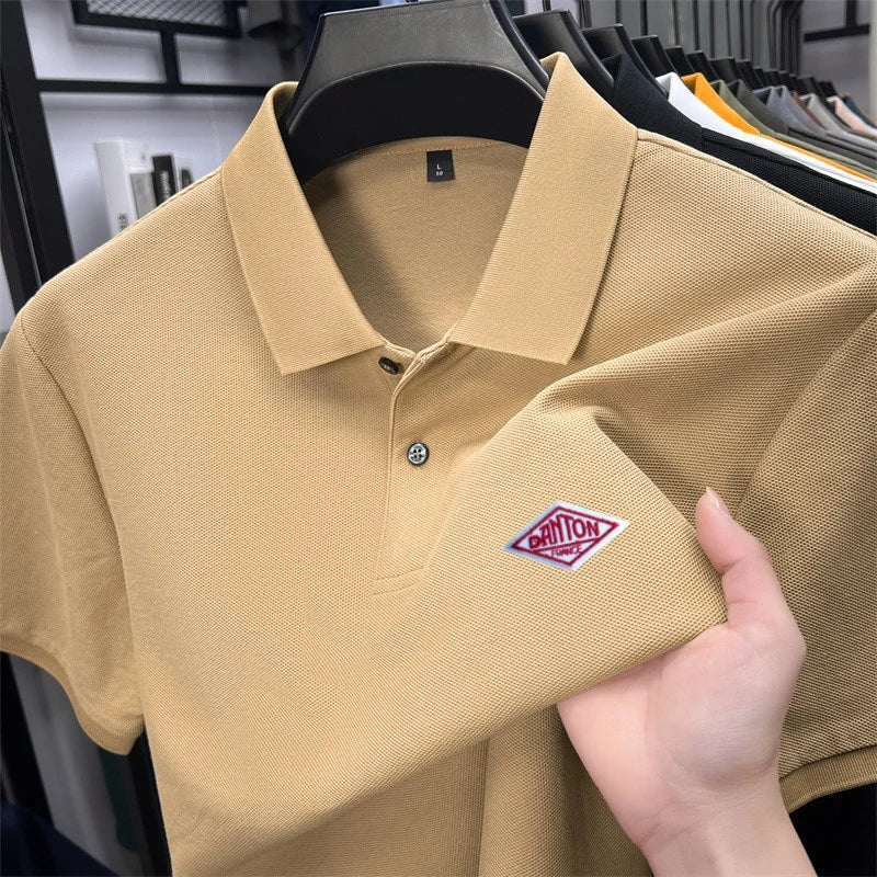Men's 100% Cotton Polo Shirt -2026 Summer Fashion Casual Short Sleeve, Breathable Lapel Tee，27 Colors, Ideal for Golf and Sports