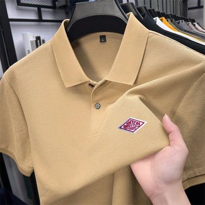 Men's 100% Cotton Polo Shirt -2026 Summer Fashion Casual Short Sleeve, Breathable Lapel Tee，27 Colors, Ideal for Golf and Sports