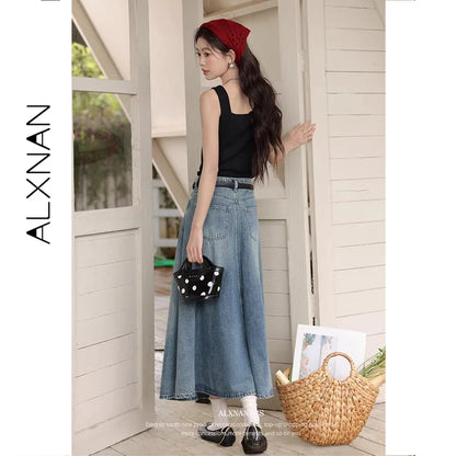 ALXNAN Black Tank Tops Women 2026 Summer Elegant Fashion Strapless Tank Top New Casual Cute Sleeveless Tops Female L53819