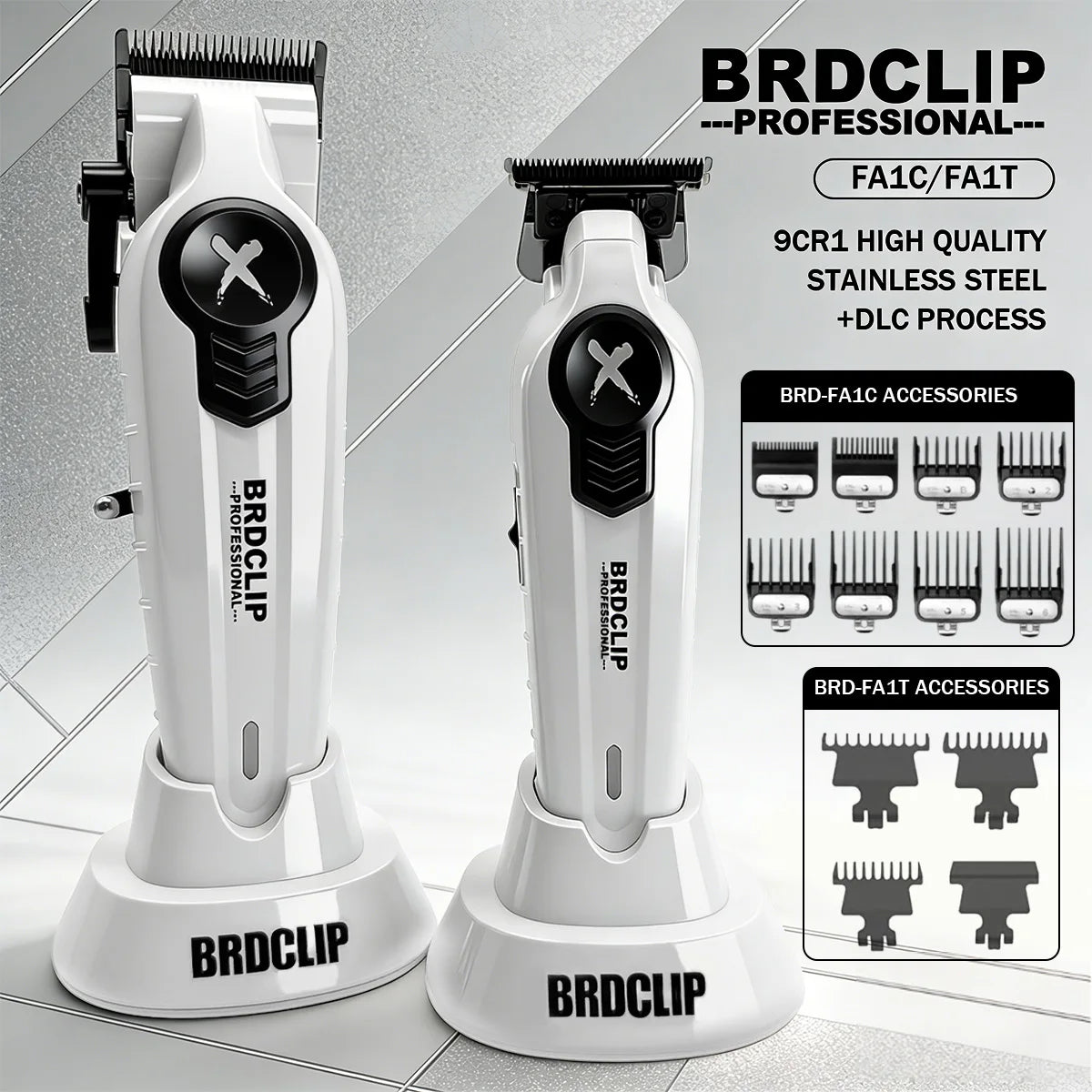 BRDCLIP Professional Hair Clippers Rechargeable Hair Trimmer Charging Base Haircut Machine DLC Blade Clippers For man BRD-FA1C