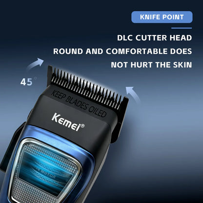Kemei Clippers Professional Hair Clippers Adjustable Haircut Machine External Rotor Brushless Motor Hair Clippers Men KM-1911