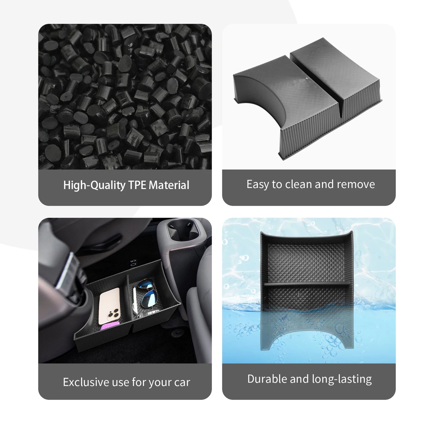 LFOTPP Car Central Storage Box for Hyundai Ioniq 5 2022-2024 Non-slip Rubber Armrest Storage Box Auto Ioniq 5 2024 Accessories