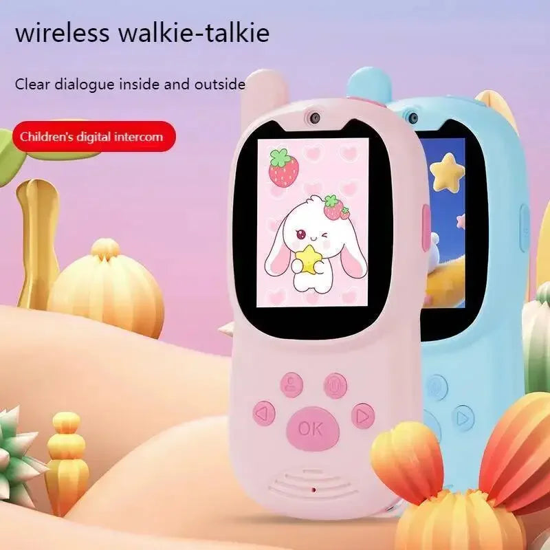 Kids Digital Walkie Talkie with HD LCD Screen Long Range Call Children Video Intercom Parent Child Interaction Gadget Tech Gift