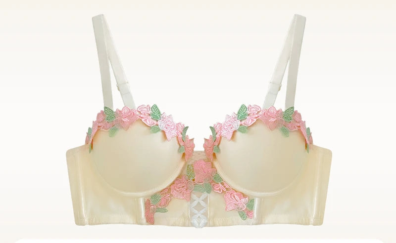 MOYISU Light Luxury Japanese Sweet Push-Up Bralette for Small Chest Women, Summer Thin Sexy Lingerie Pure Desire Underwear