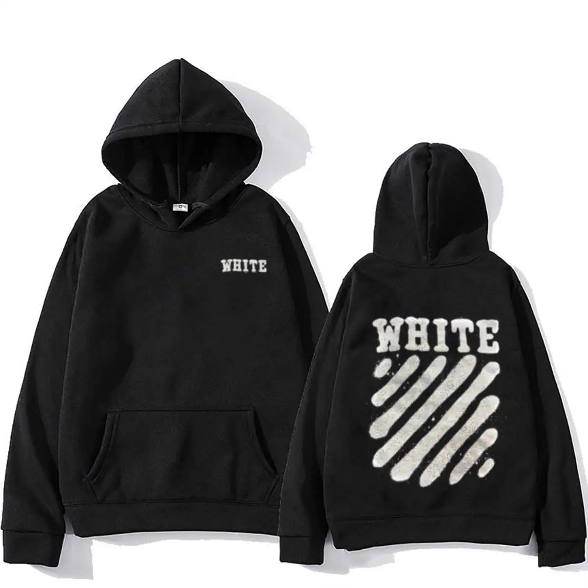 Autumn and Winter Simple Men's Hoodie New Striped Letter Graphic Printing Casual Sports Long-sleeved Pullover Sweater Y2K
