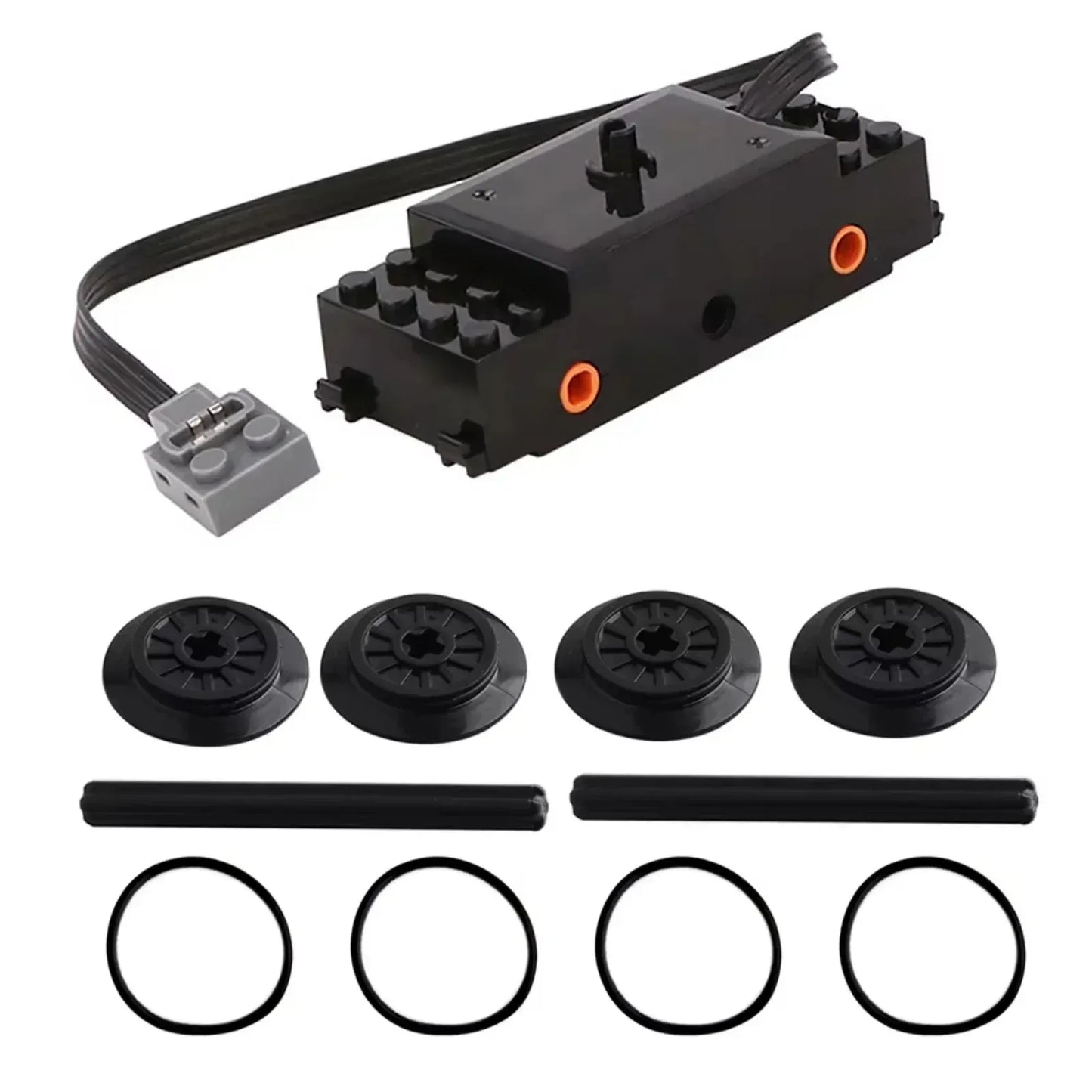 4-in-1 Technical MOC Building Blocks Power Functions Bundle: Train Motor + IR Remote Control + Receiver + Battery Box Case