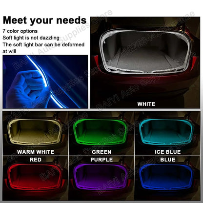 For Tesla MODEL 3 highland Car trunk light bar, Plug & play Rear luggage decoration lights, LED Car interior atmosphere light