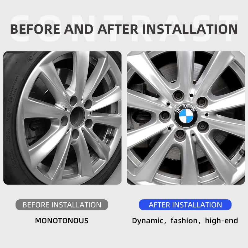 4pcs 68mm Car Wheel Center Hub Cap Badge Emblem Decal Wheel Sticker For BMW E36 E39 E46 E60 E90 E90