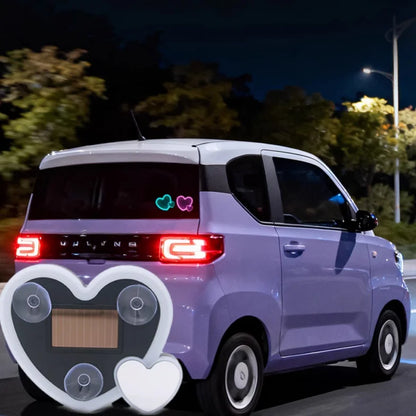 New Car Solar Triangle Window Heart-Shaped Light Emitting Heart-Shaped Atmosphere Light Interior Wiring Free Led Atmosphere Ligh