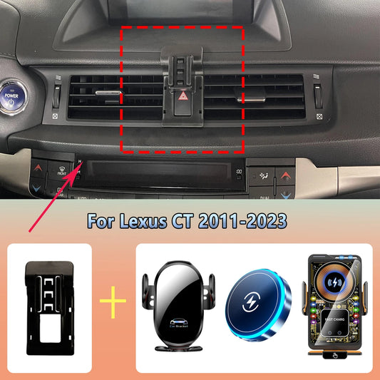 Car Phone Holder vent For Lexus CT ct200h 2011 2012 2013-2023 Magnetic Wireless Charging Car phone For Magsafe Mount Accessories