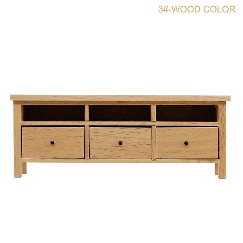 1Pcs Dollhouse Miniature furniture Bookcase Display Shelf Modern Style Wood Bookcase Doll House Toys