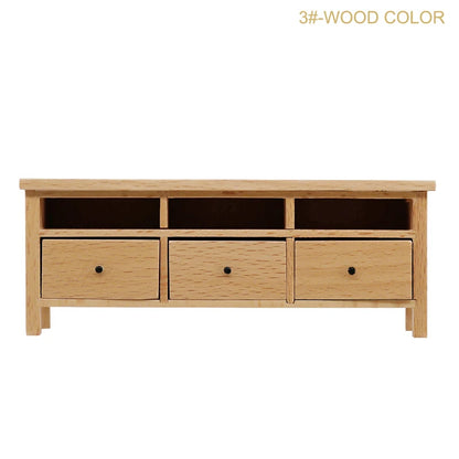 1Pcs Dollhouse Miniature furniture Bookcase Display Shelf Modern Style Wood Bookcase Doll House Toys