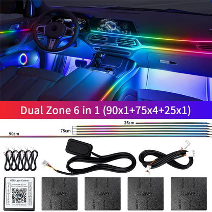 2024 Car Ambient Lights Kits Interior 213 64 Color RGB Symphony Streamer Bluetooth Rainbow Acrylic Strips Atmosphere Lamp By App