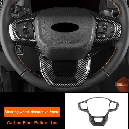 For Ford Ranger P703 T9 XL XLT Wildtrak Raptor 2023-2025 Carbon Fiber Texture Gear Shift Panel Cover Interior Trim Full Set