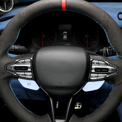For Hyundai Veloster JS N 2019-2023 i30 N /CN7 N 2024 2025 Car Steering Wheel Button Frame Chin Decoration Cover Trim