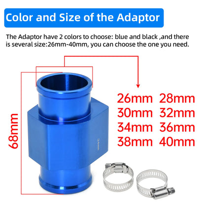12V 24V Digital Water Temperature Gauge + Volt Water Temperature Sensor Head Plug Joint Pipe Sensor Radiator Hose Adapter 1/8NPT