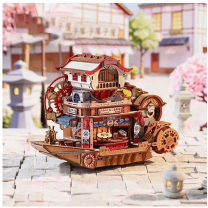 New DIY Big Doll House Case Wooden Miniature Furniture Dollhouse Handmade Model Assembly Toys Birthday Gifts Maritime Sushi