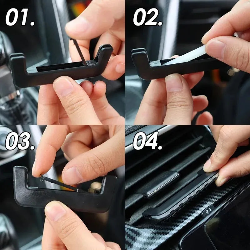 Car Aroma Diffuser Invisible Toggle Fragrance Strip Solid Balm Freshener Odor Eliminator Air Vent Clip Car Decoration Accessorie