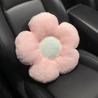 Winter New Cartoon Plush Car Cushion Simple Black White Thickened Anti Slip Women's Auto Seat Pad Cute Interior Modification