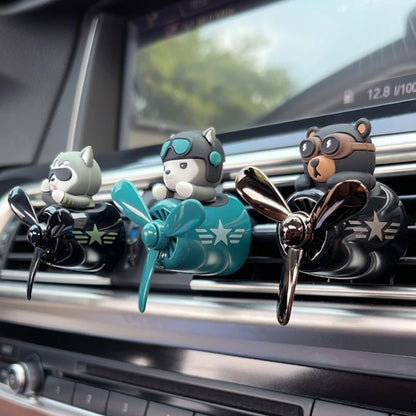 Cool Fun Rotate Propeller Husky dog pilot car air freshener vent perfume decorations accsesories fragrance diffuser ornament men