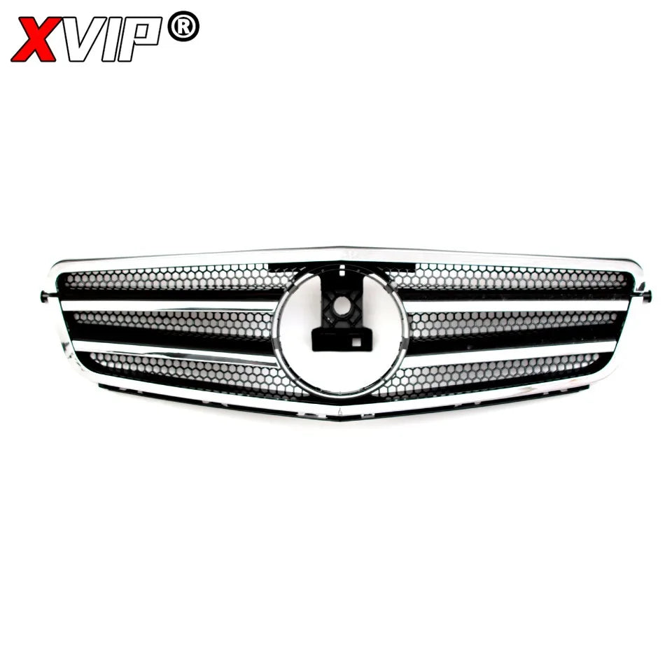 XVIP Glossy Black A - Style Racing Grille Chrome Bumper Grill For Mercedes Benz C-Class W204 08-14 C200 C230 C250 C280 C300 C350