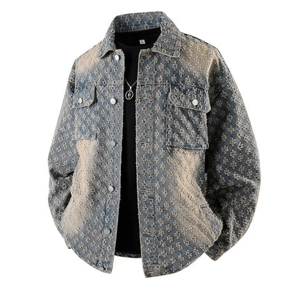 Autumn New Men's Denim Jacket Korean Stylish Luxury Clothing Handsome Casual American Streetwear Couple's Outerwear Denim Coats