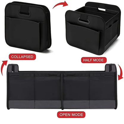 Collapsible Car Trunk Storage Box, 600D Oxford Fabric SUV Organizer with Reinforced Handles & Multiple Compartments for Vehicle