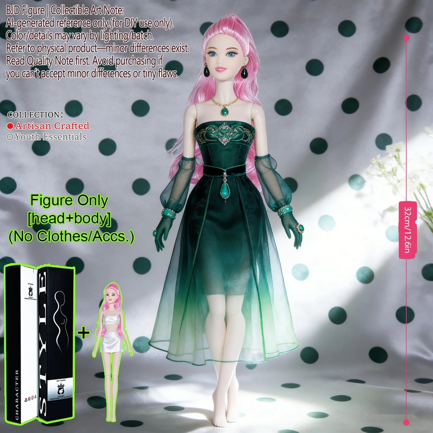 BJD MJD 1/6 Realistic Supermodel Doll 12.6 Inch Ball Jointed Articulated Posable Collectible NoClothes