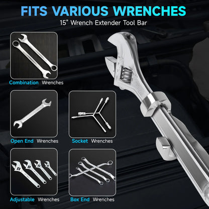 Wrench Extender Tool Bar Electroplating Spanner Torque Amplifier Device for Mechanics for Extra Leverage for Tighten Nuts Bolt