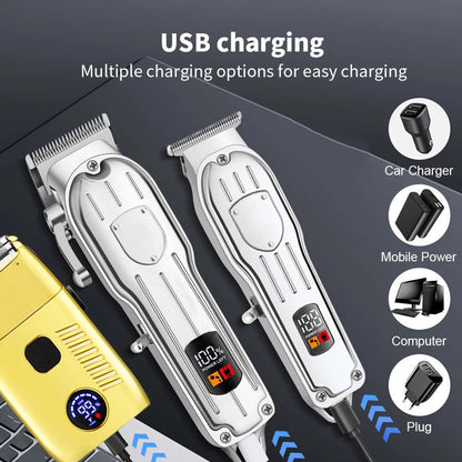 Electric Hair Clipper Display Digital Multifunctional Home Hair Trimmer Professional Grade Haircut Grooming Kit for Men