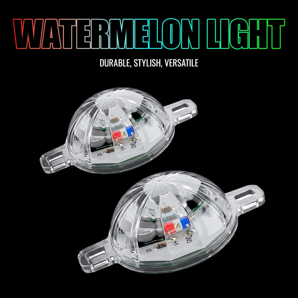 Watermelon Lights, Amber LED Side Marker Turn Signal Lights with Metal Bezel, IP65 Waterproof Clear Lens, for Freightliner Truck