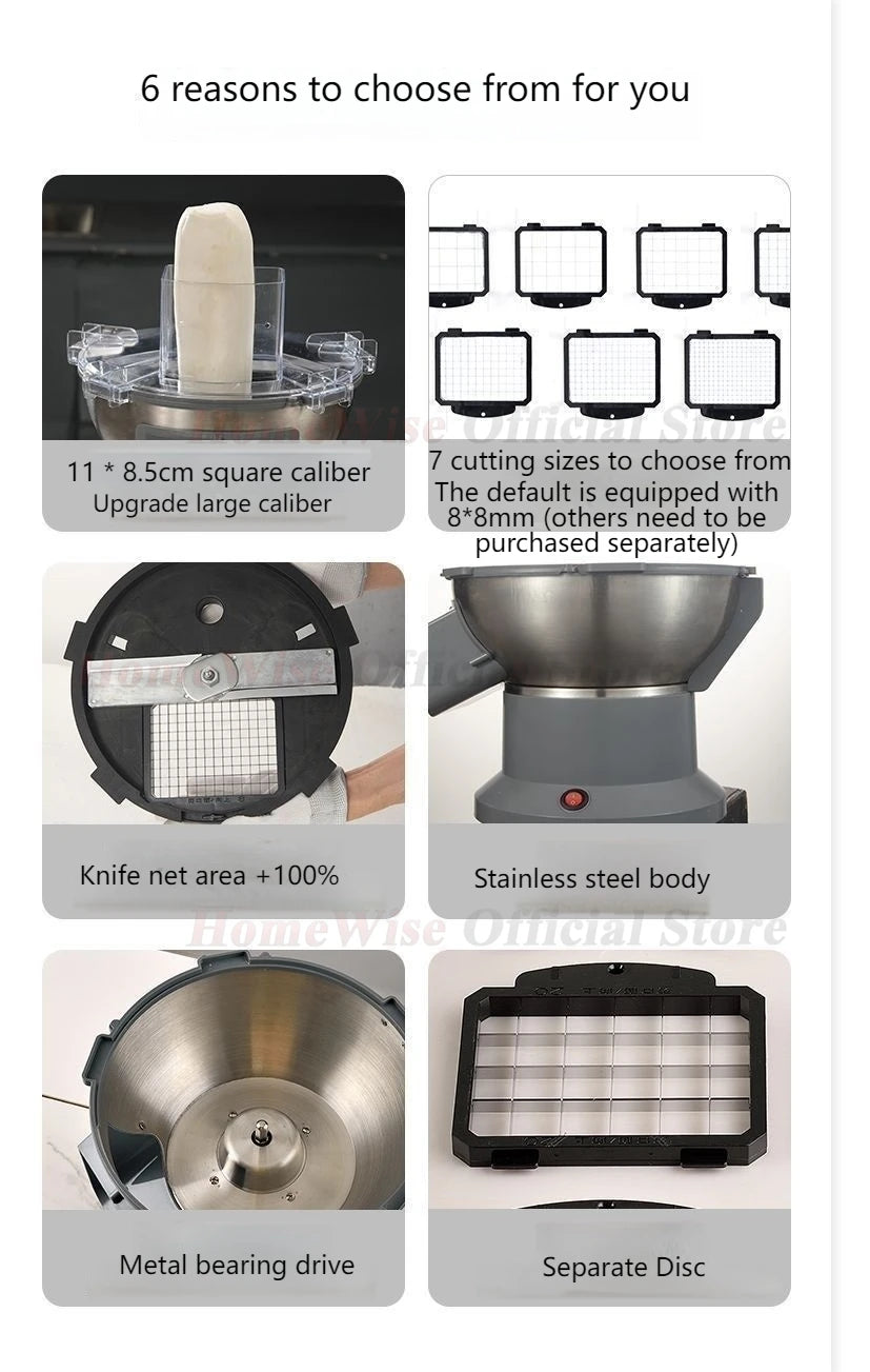 LX M1 Commercial Electric Vegetable Cube Cutting Machine Fruit Slicer Cutting Strip Dice Food Processor 3 in 1 220V-240V 110V