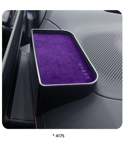 For Zeekr 001 2024 Storage Box Behind The Central Control Screen Navigation Screen Storage Alcantara suede Car Accessories