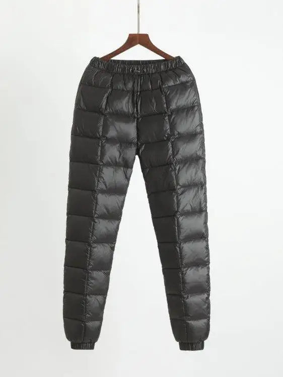 Thickened Winter Cotton Pants for Men Windproof Cold Proof Three-Layer Filling Cuffed Long Trousers Casual Straight Leg Pants
