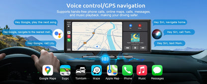 10.26" 4K 64GB Dash Cam Touch Screen Car Stereo Rearview Wireless Apple Carplay Android Auto Dual Len Recorder Dashboard